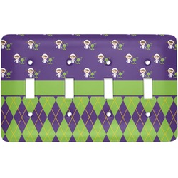 Astronaut, Aliens & Argyle Light Switch Cover (4 Toggle Plate)