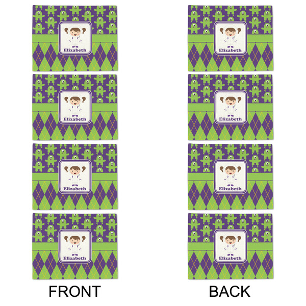 Astronaut, Aliens & Argyle Linen Placemat - APPROVAL Set of 4 (double sided)