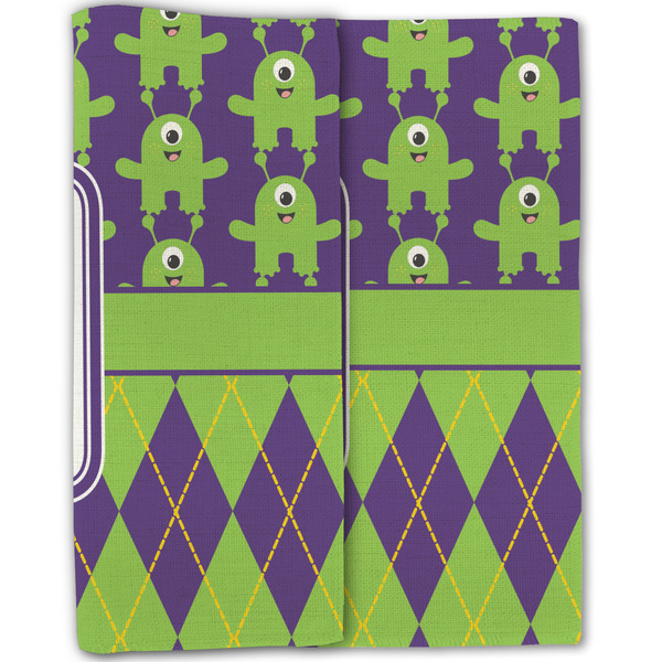 Astronaut, Aliens & Argyle Linen Placemat - Folded Half (double sided)