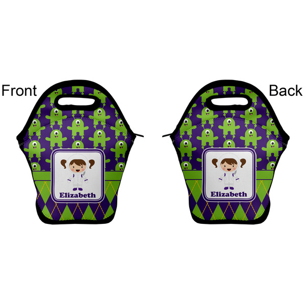 Astronaut, Aliens & Argyle Lunch Bag - Front and Back
