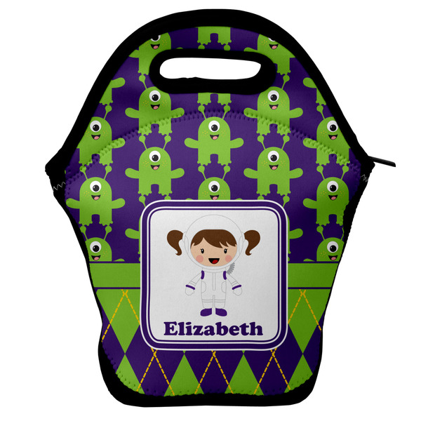 Custom Astronaut, Aliens & Argyle Lunch Bag w/ Name or Text
