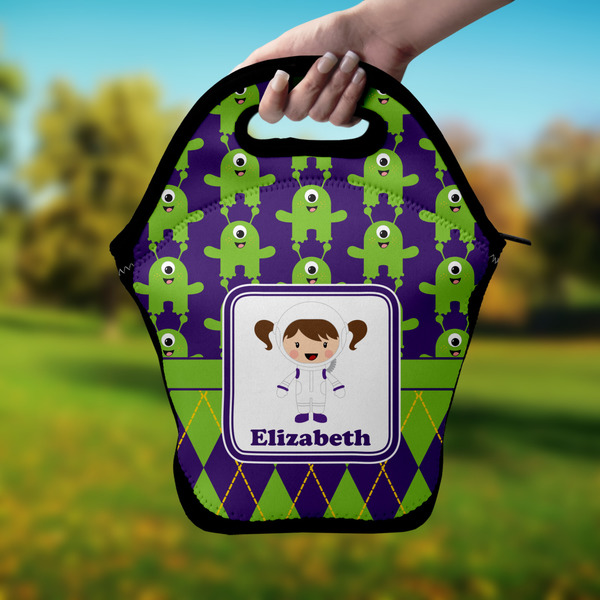 Astronaut, Aliens & Argyle Lunch Bag - Hand