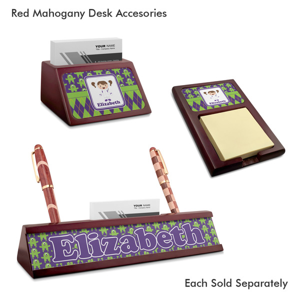 Astronaut, Aliens & Argyle Mahogany Desk Accessories