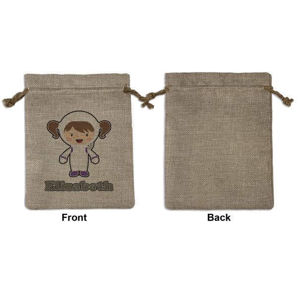 Astronaut, Aliens & Argyle Medium Burlap Gift Bag - Front Approval