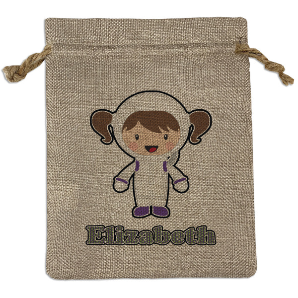 Custom Astronaut, Aliens & Argyle Burlap Gift Bag (Personalized)