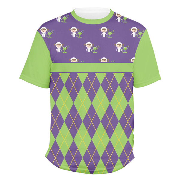 Custom Astronaut, Aliens & Argyle Men's Crew T-Shirt - 3X Large