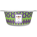 Astronaut, Aliens & Argyle Stainless Steel Dog Bowl (Personalized)