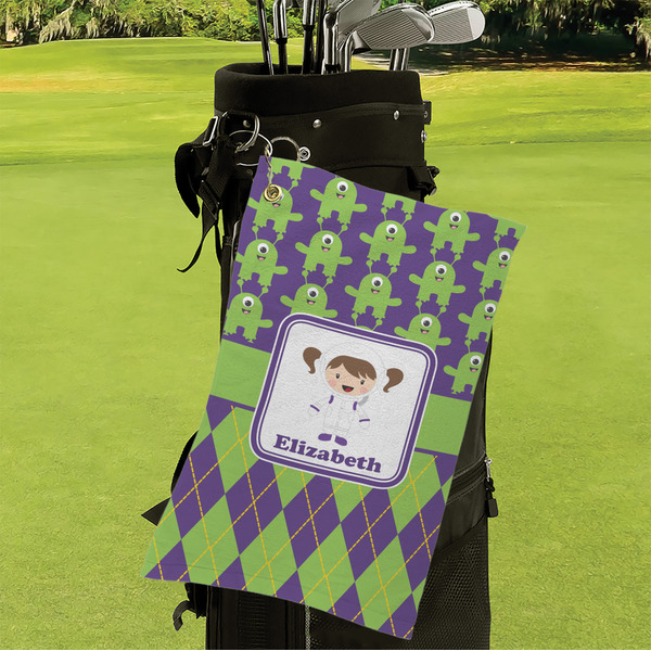 Astronaut, Aliens & Argyle Microfiber Golf Towels - Small - LIFESTYLE