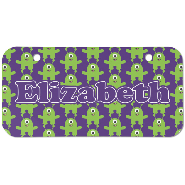 Custom Astronaut, Aliens & Argyle Mini/Bicycle License Plate (2 Holes) (Personalized)