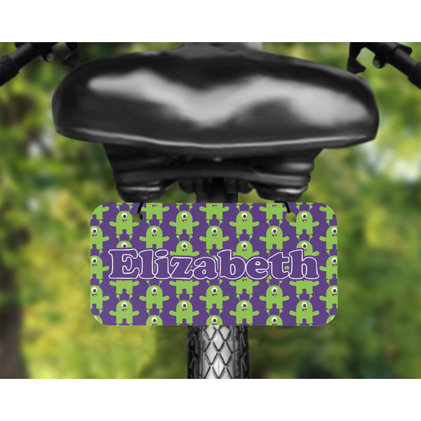 Astronaut, Aliens & Argyle Mini License Plate on Bicycle - LIFESTYLE Two holes