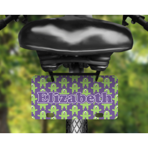 Astronaut, Aliens & Argyle Mini License Plate on Bicycle