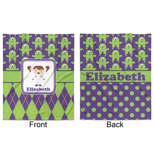 Astronaut, Aliens & Argyle Minky Blanket - 50"x60" - Double Sided - Front & Back