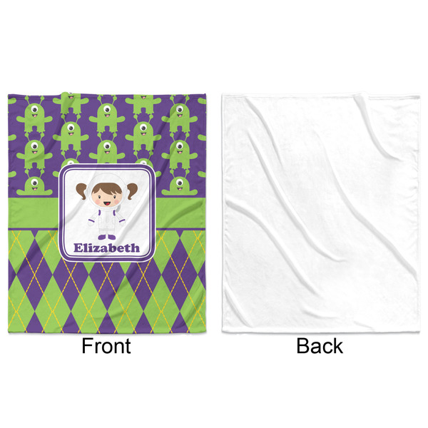 Astronaut, Aliens & Argyle Minky Blanket - 50"x60" - Single Sided - Front & Back