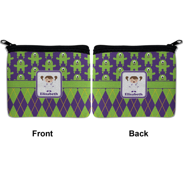 Astronaut, Aliens & Argyle Neoprene Coin Purse - Front & Back (APPROVAL)