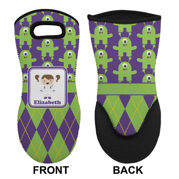 Astronaut, Aliens & Argyle Neoprene Oven Mitt (Front & Back)