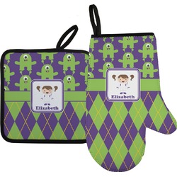 Astronaut, Aliens & Argyle Oven Mitt & Pot Holder Set w/ Name or Text