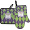 Astronaut, Aliens & Argyle Right Oven Mitt & Pot Holder Set w/ Name or Text