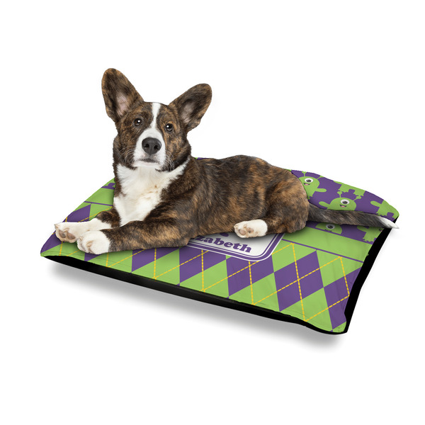 Astronaut, Aliens & Argyle Outdoor Dog Beds - Medium - IN CONTEXT
