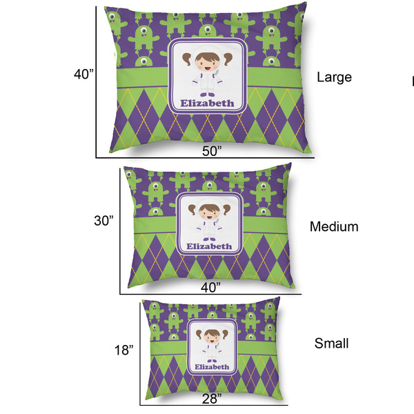 Astronaut, Aliens & Argyle Outdoor Dog Beds - SIZE CHART