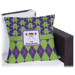 Astronaut, Aliens & Argyle Outdoor Pillow - 18" (Personalized)