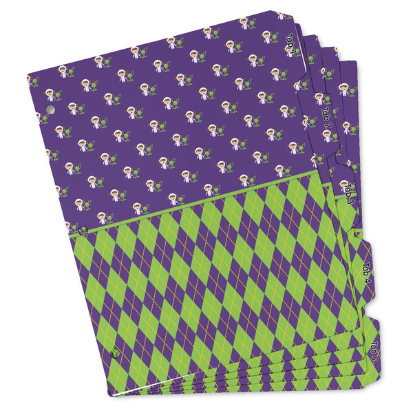 Custom Astronaut, Aliens & Argyle Binder Tab Divider Set (Personalized)