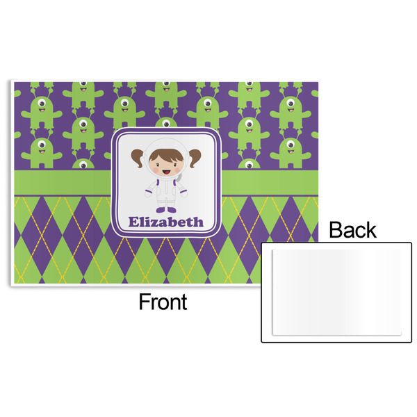 Astronaut, Aliens & Argyle Disposable Paper Placemat - Front & Back