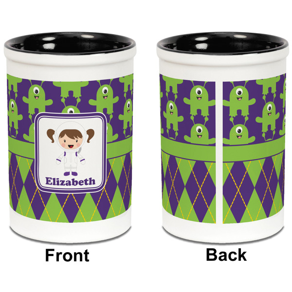 Astronaut, Aliens & Argyle Pencil Holder - Black - approval