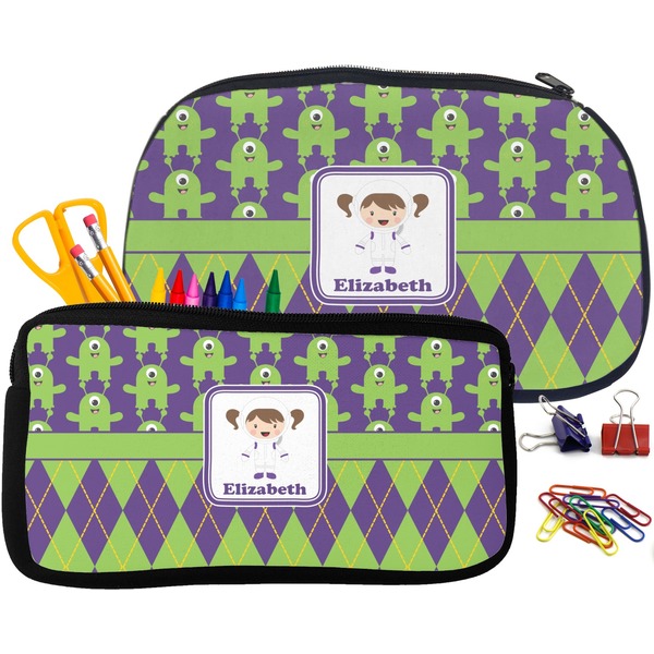 Astronaut, Aliens & Argyle Pencil / School Supplies Bags Small and Medium