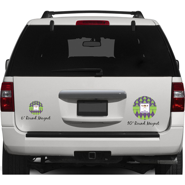 Astronaut, Aliens & Argyle Personalized Car Magnets on Ford Explorer