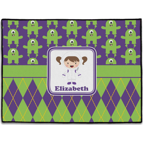 Custom Astronaut, Aliens & Argyle Door Mat (Personalized)