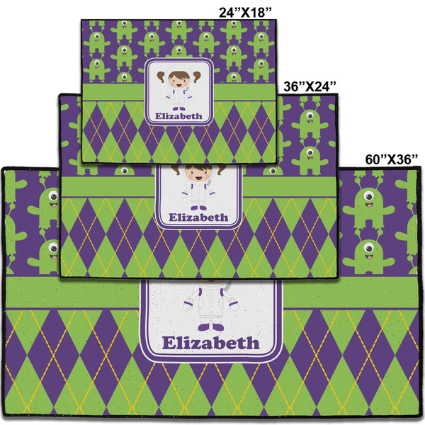 Astronaut, Aliens & Argyle Personalized Door Mat - Group Parent IMF