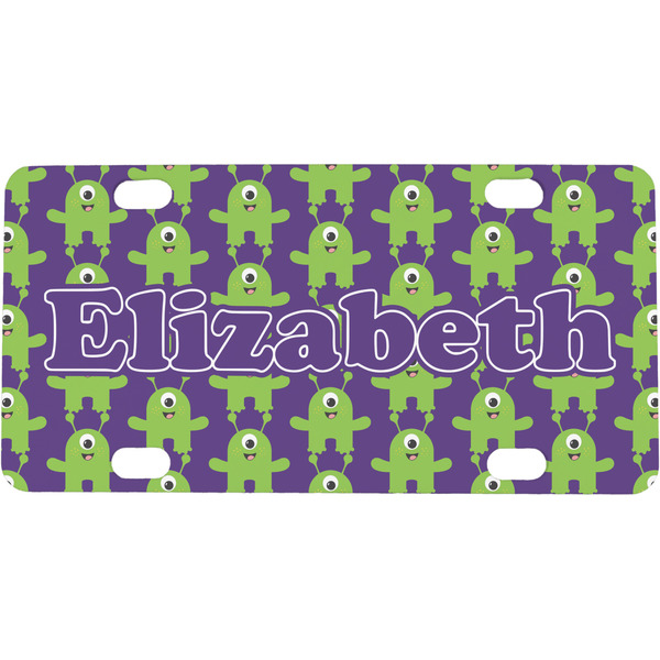 Custom Astronaut, Aliens & Argyle Mini / Bicycle License Plate (4 Holes) (Personalized)