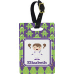 Astronaut, Aliens & Argyle Plastic Luggage Tag - Rectangular w/ Name or Text