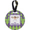 Astronaut, Aliens & Argyle Plastic Luggage Tag - Round (Personalized)