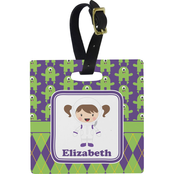 Astronaut, Aliens & Argyle Personalized Square Luggage Tag