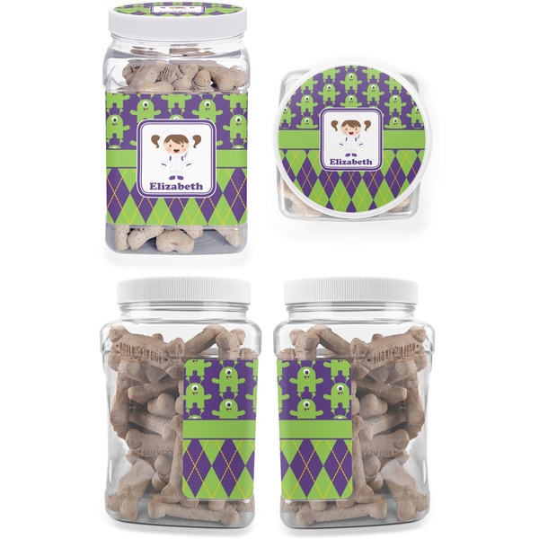 Astronaut, Aliens & Argyle Pet Treat Jar - Multiple Angles