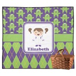 Astronaut, Aliens & Argyle Outdoor Picnic Blanket (Personalized)