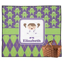 Astronaut, Aliens & Argyle Outdoor Picnic Blanket (Personalized)