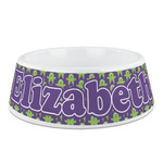 Astronaut, Aliens & Argyle Plastic Dog Bowl - Medium (Personalized)