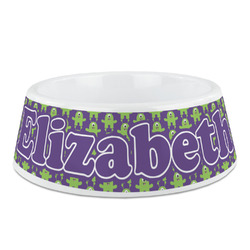 Astronaut, Aliens & Argyle Plastic Dog Bowl (Personalized)