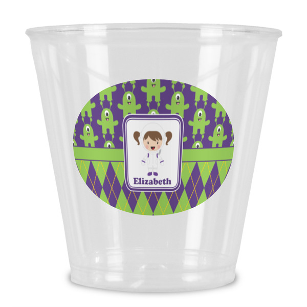 Custom Astronaut, Aliens & Argyle Plastic Shot Glass (Personalized)