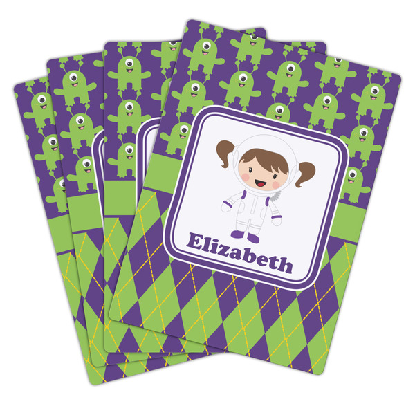 Astronaut, Aliens & Argyle Playing Cards - Hand Back View