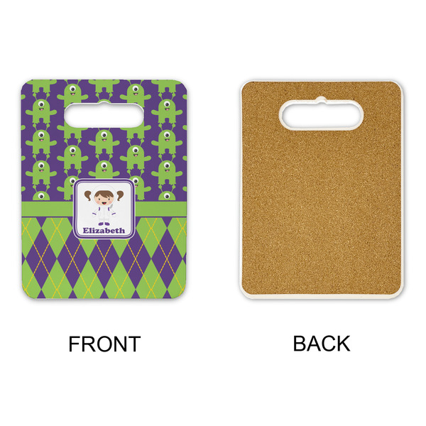 Astronaut, Aliens & Argyle Rectangle Trivet with Handle - APPROVAL