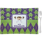 Astronaut, Aliens & Argyle Rectangular Glass Appetizer / Dessert Plate - Single or Set (Personalized)