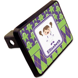 Astronaut, Aliens & Argyle Rectangular Trailer Hitch Cover - 2" (Personalized)