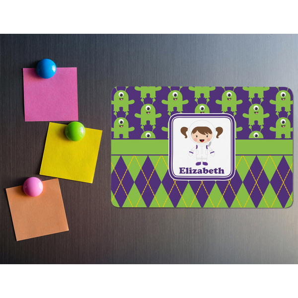 Astronaut, Aliens & Argyle Rectangular Fridge Magnet - LIFESTYLE