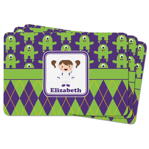 Astronaut, Aliens & Argyle Rectangular Fridge Magnet - THREE