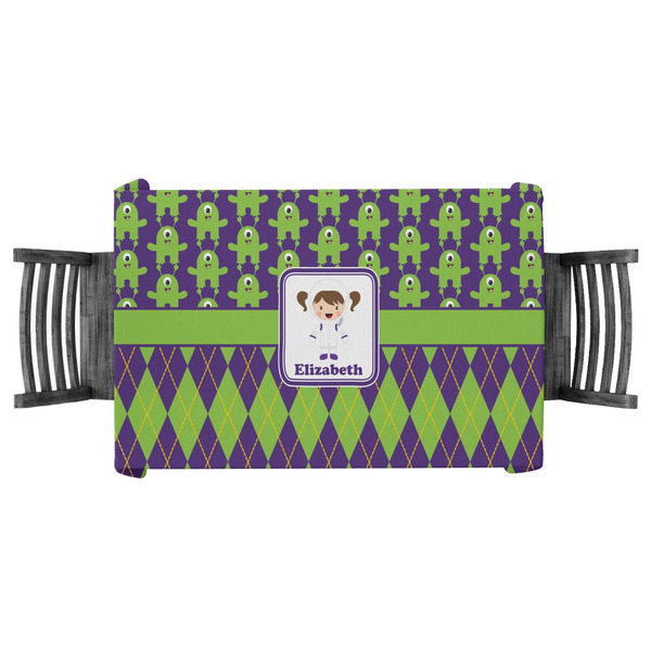Custom Astronaut, Aliens & Argyle Tablecloth - 58"x58" (Personalized)