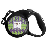 Astronaut, Aliens & Argyle Retractable Dog Leash - Small (Personalized)