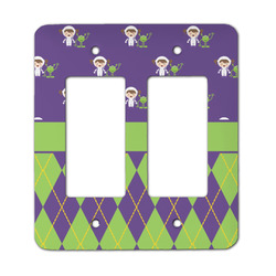 Astronaut, Aliens & Argyle Rocker Style Light Switch Cover - Two Switch